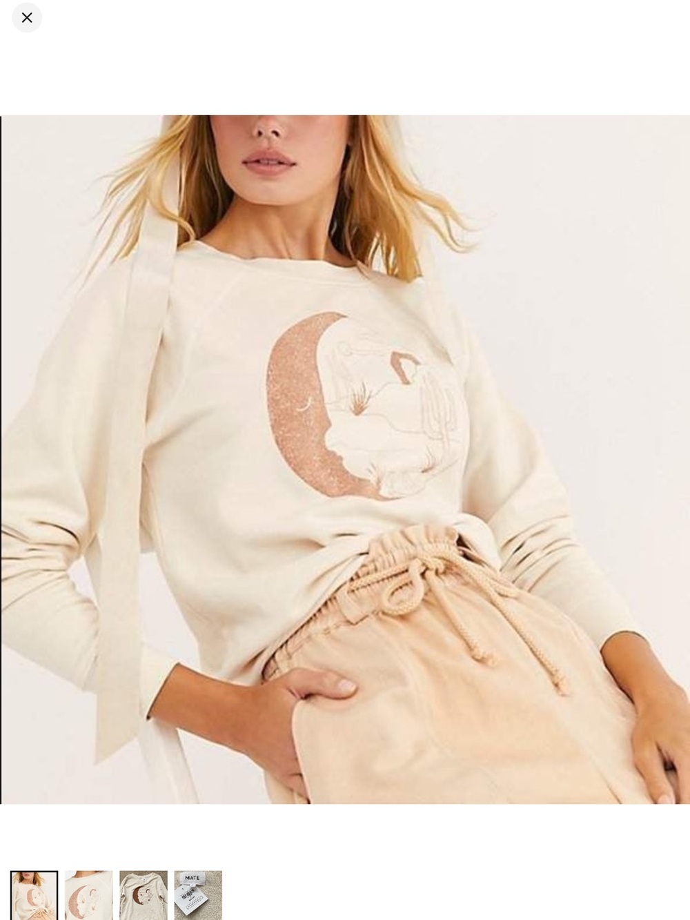 MATE the Label Celestial Desert Moon Landscape Graphic Sweatshirt M